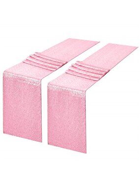 Pink Sequin Table Runner Sparkle Glitter Wedding Party Birthday Event Decor
